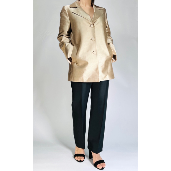 Talbots Womans Blazer Size 12 Gold Silk Wool 2012 - Picture 1 of 9